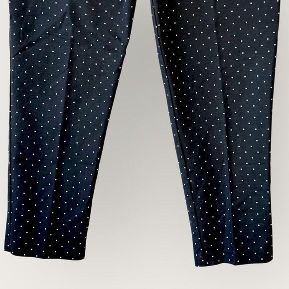Liz Claiborne Classic Career Crop Tapered Ankle Pants Size 12 Black White Polka - Picture 5 of 13